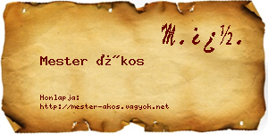 Mester Ákos névjegykártya
